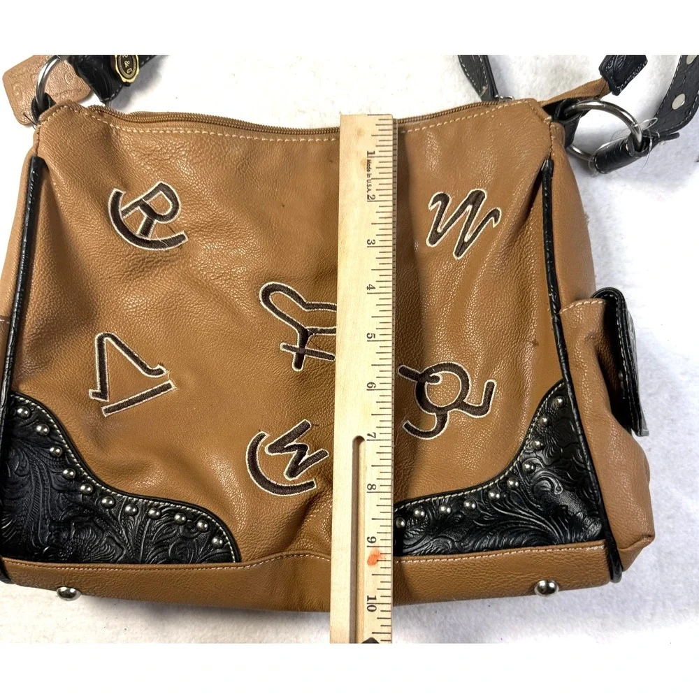 P&G Collection Western Embroidered Shoulder Handbag Womens Tooled Y2K Cowboycore